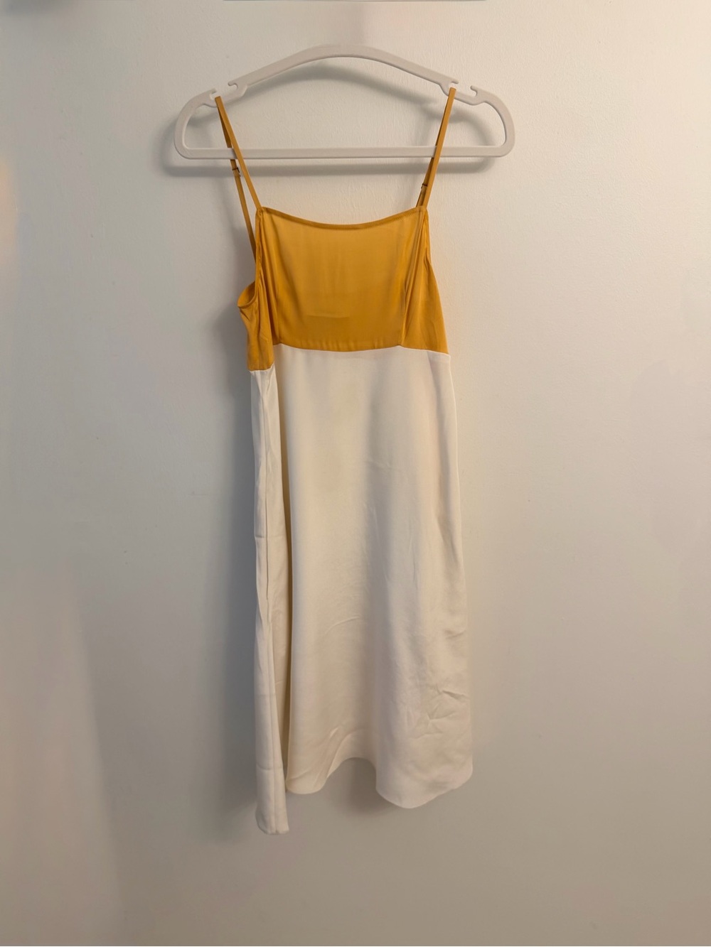 3.1 Phillip Lim Elegant Mustard and Cream Slip Midi Dress